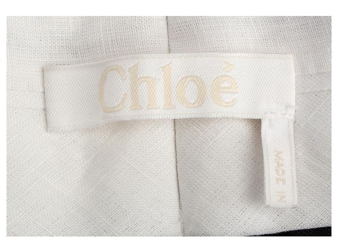 Chloé Hochbundige gerade Hosen aus schwarzer Wolle - Ansicht 4