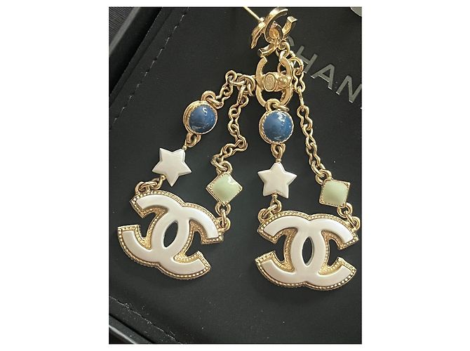 Chanel Coco Crush Ohrringe Weiß Blau Golden Grün - Ansicht 7