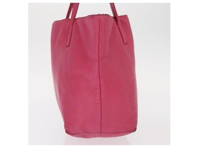 Borsa Tote Vintage Loewe in Pelle Rosa - vista 4