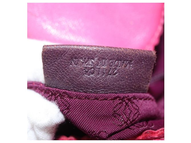 Borsa Tote Vintage Loewe in Pelle Rosa - vista 7