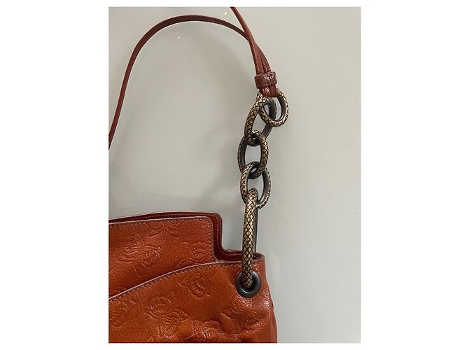 Borsa a mano Bottega Veneta in pelle marrone con farfalle - vista 3
