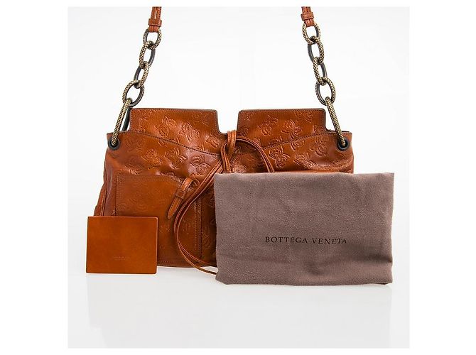 Borsa a mano Bottega Veneta in pelle marrone con farfalle - vista 5