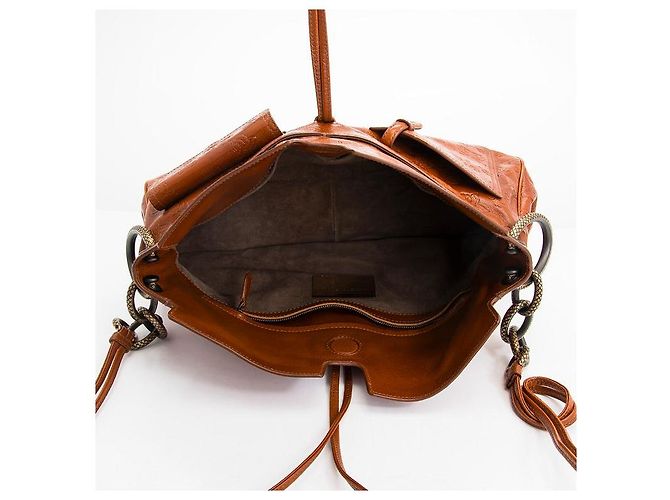 Borsa a mano Bottega Veneta in pelle marrone con farfalle - vista 6