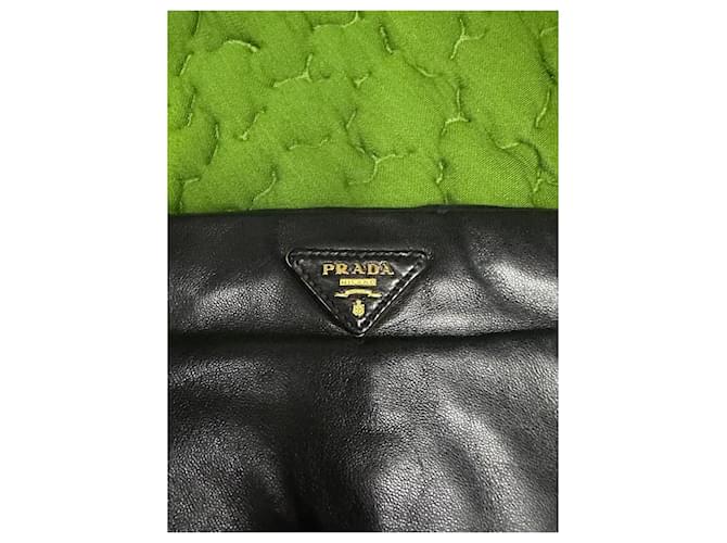 Borsa Clutch Prada Nappa Lips Nero Rosa - vista 5