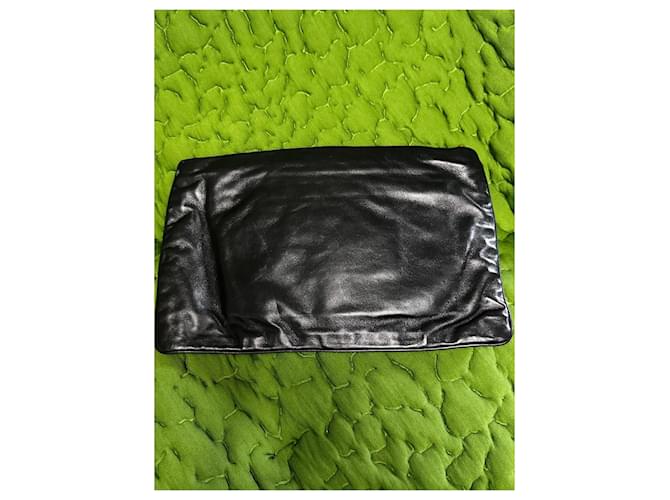 Borsa Clutch Prada Nappa Lips Nero Rosa - vista 6
