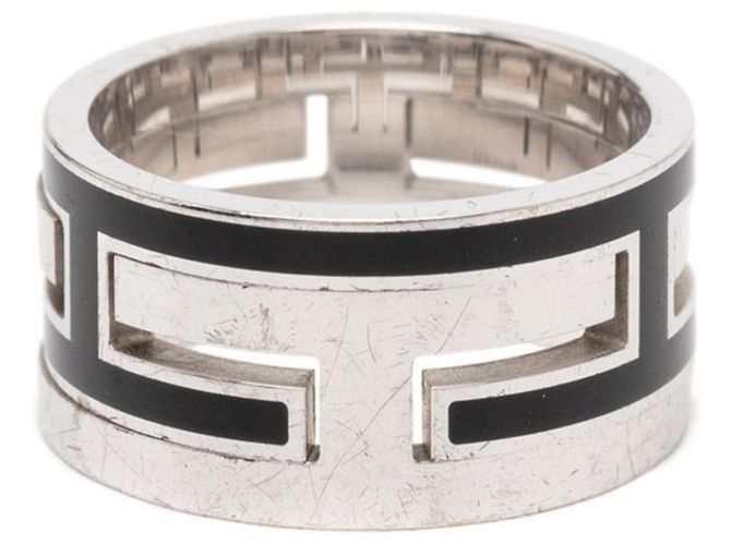 Hermès Move Ash Ring Silber Schwarz - Ansicht 3