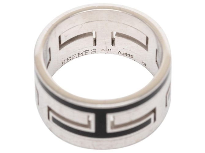 Hermès Move Ash Ring Silber Schwarz - Ansicht 4