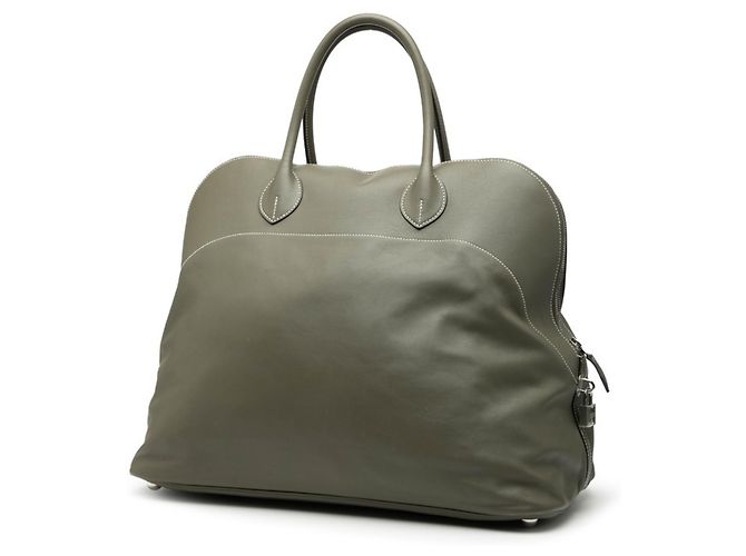 Borsa a mano/tote bag Hermès Bolide Relax 45 Verde Cachi - vista 2