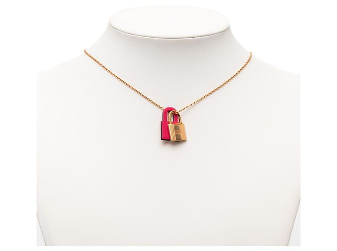 Collar Colgante Hermès O'Kelly PM Rosa Dorado - vista 5