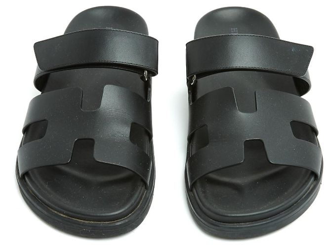 Sandali Hermès Chypre Neri EU37 Mules in Pelle Nera UK4 US6.5 Nero - vista 2
