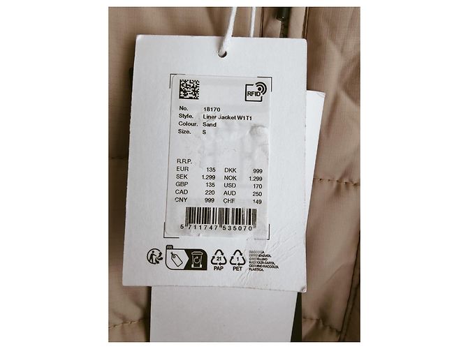Neue Oversized S Jacke Rains 1870 beige - Ansicht 4