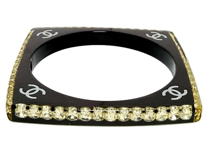 Bracciale in plastica nera e strass per donna Chanel Nero - vista 2