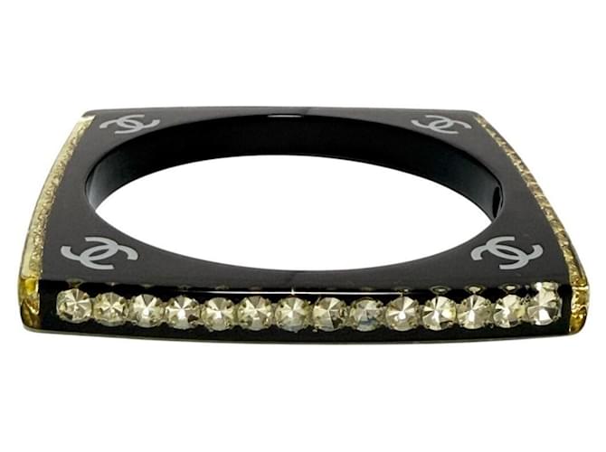 Bracciale in plastica nera e strass per donna Chanel Nero - vista 4