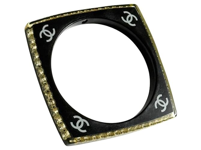 Bracciale in plastica nera e strass per donna Chanel Nero - vista 6