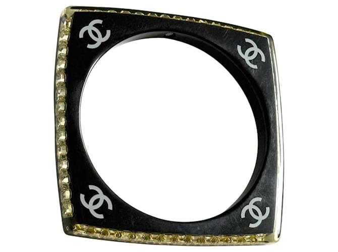 Bracciale in plastica nera e strass per donna Chanel Nero - vista 7