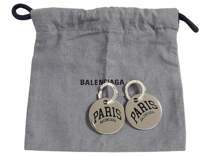 Orecchini a cerchio pendenti City Paris per donne di Balenciaga Argento - vista 10