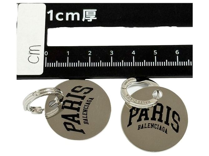 Orecchini a cerchio pendenti City Paris per donne di Balenciaga Argento - vista 8