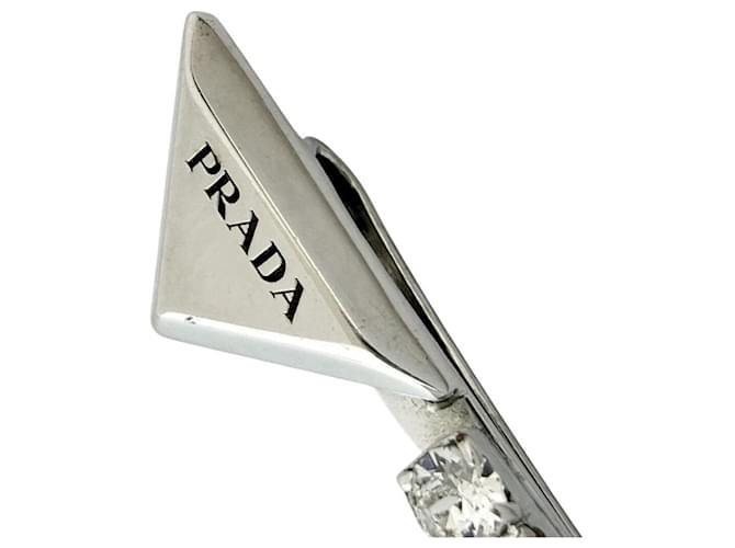 Prada Silberhaarnadel mit Strass - Ansicht 8