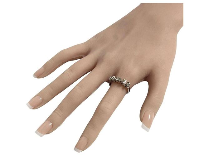Anello Logo Band da Uomo Fendi Argento - vista 10