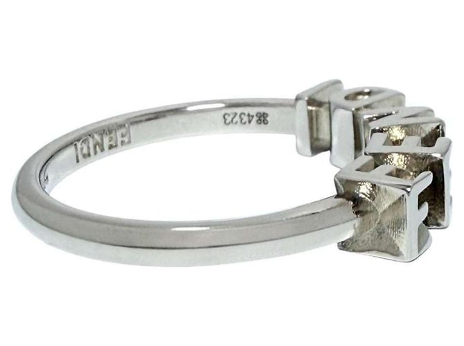 Anello Logo Band da Uomo Fendi Argento - vista 3