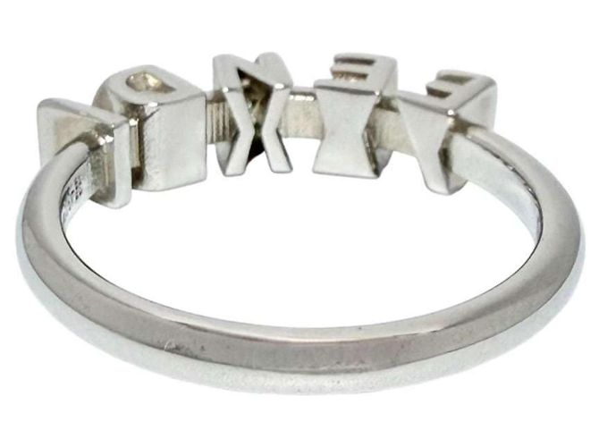 Anello Logo Band da Uomo Fendi Argento - vista 4