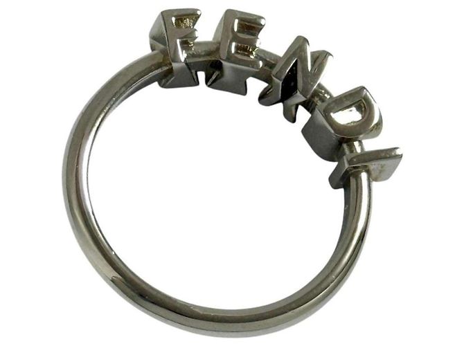 Anello Logo Band da Uomo Fendi Argento - vista 5