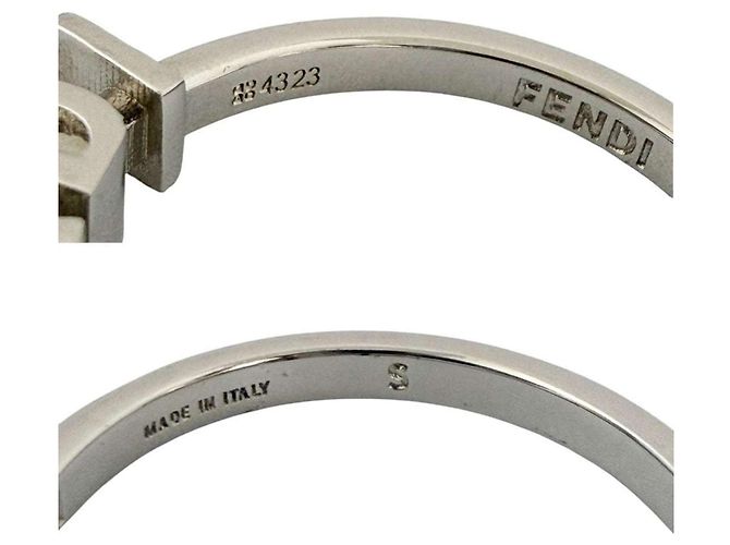 Anello Logo Band da Uomo Fendi Argento - vista 7