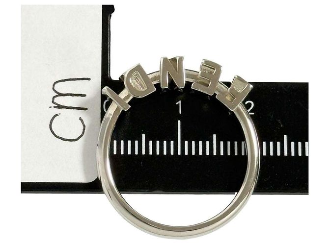Anello Logo Band da Uomo Fendi Argento - vista 8