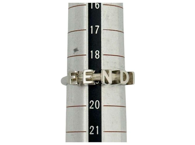 Anello Logo Band da Uomo Fendi Argento - vista 9