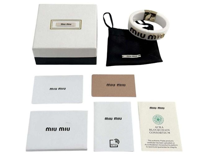 Bracciale bangle in plexiglass da donna Miu Miu Bianco - vista 10