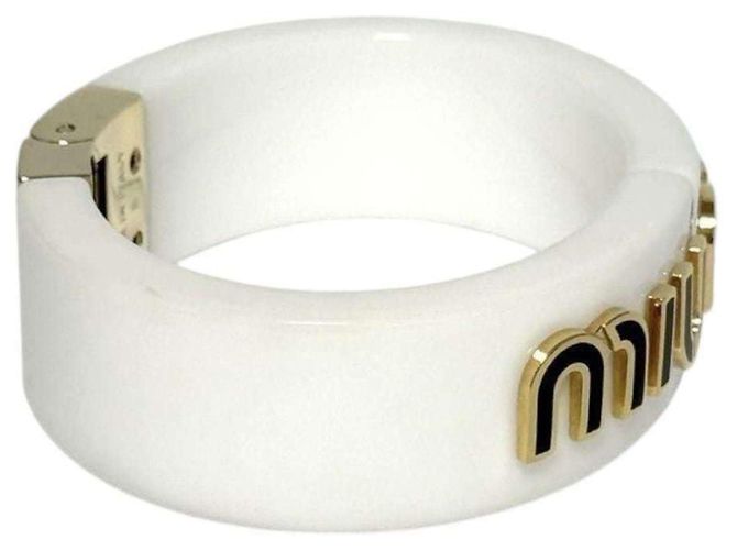 Bracciale bangle in plexiglass da donna Miu Miu Bianco - vista 4