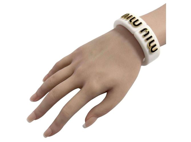 Bracciale bangle in plexiglass da donna Miu Miu Bianco - vista 9