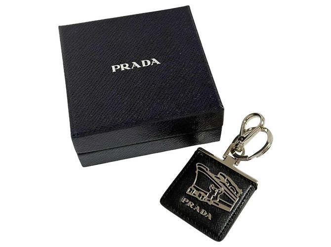 Prada Herren-Schlüsselanhänger mit Schiffs-Motiv Schwarz Silber - Ansicht 10