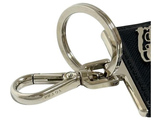 Prada Herren-Schlüsselanhänger mit Schiffs-Motiv Schwarz Silber - Ansicht 3