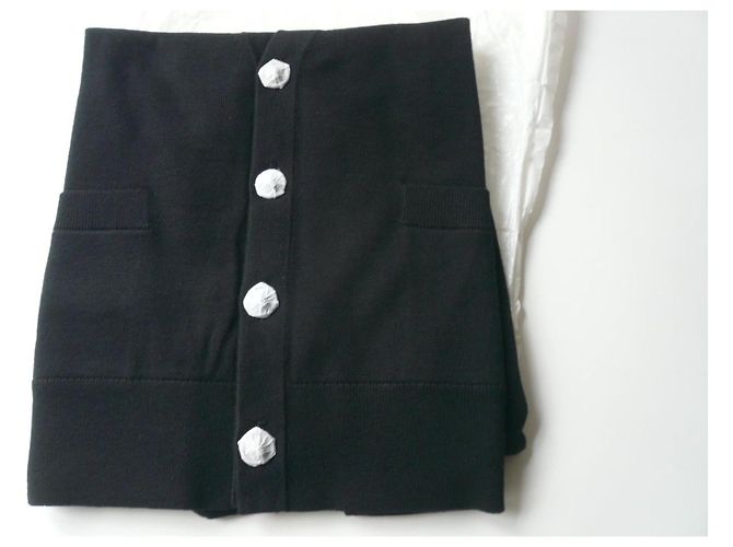 CHANEL Schwarze Weste Neue Löwenknöpfe XXL Wollmischung - Ansicht 6