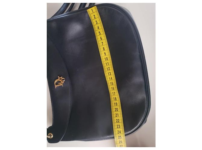 Borsa Dior Marine blu navy in pelle - vista 4