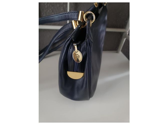 Borsa Dior Marine blu navy in pelle - vista 5