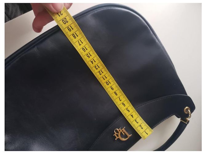 Borsa Dior Marine blu navy in pelle - vista 6