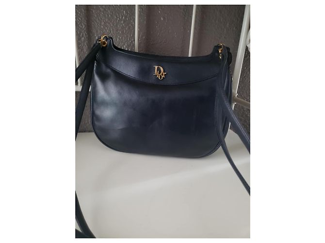 Borsa Dior Marine blu navy in pelle - vista 7