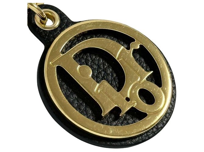 Portachiavi in pelle nera e dorata obliqua per uomo Christian Dior Nero D'oro - vista 3