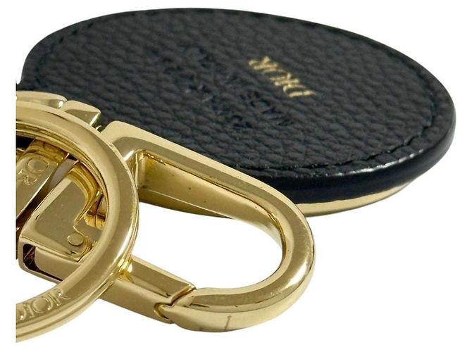 Portachiavi in pelle nera e dorata obliqua per uomo Christian Dior Nero D'oro - vista 6