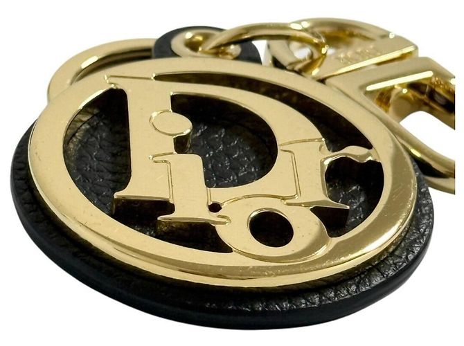 Portachiavi in pelle nera e dorata obliqua per uomo Christian Dior Nero D'oro - vista 7