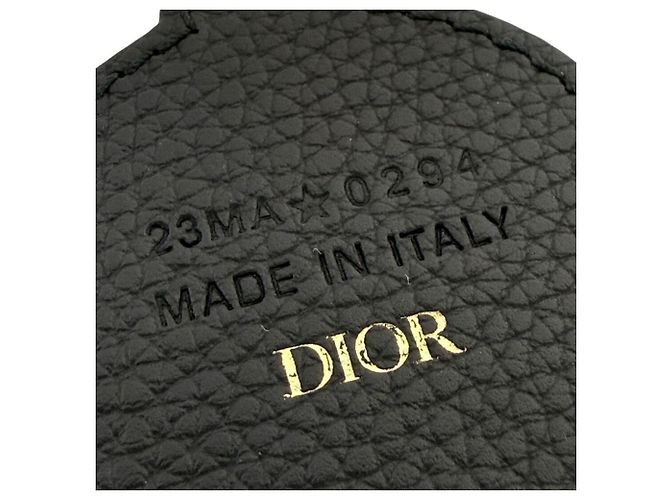 Portachiavi in pelle nera e dorata obliqua per uomo Christian Dior Nero D'oro - vista 9