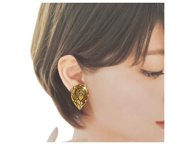 Orecchini Clip Anagram da Donna Loewe Nero D'oro - vista 10
