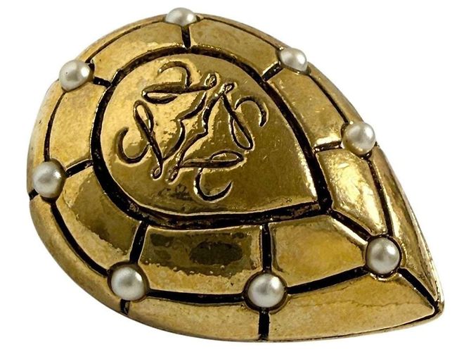 Orecchini Clip Anagram da Donna Loewe Nero D'oro - vista 7