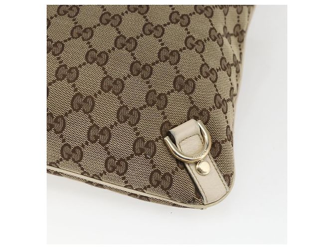 Borsa a Spalla GG Canvas Gucci Beige Oro 131326 Auth 168097 D'oro - vista 12