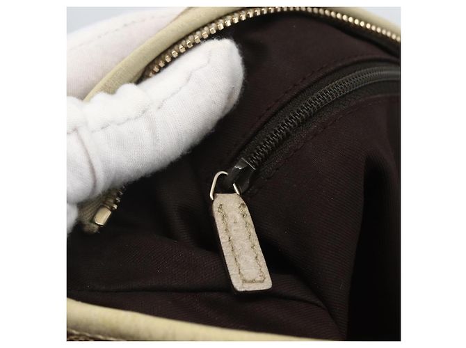 Borsa a Spalla GG Canvas Gucci Beige Oro 131326 Auth 168097 D'oro - vista 17
