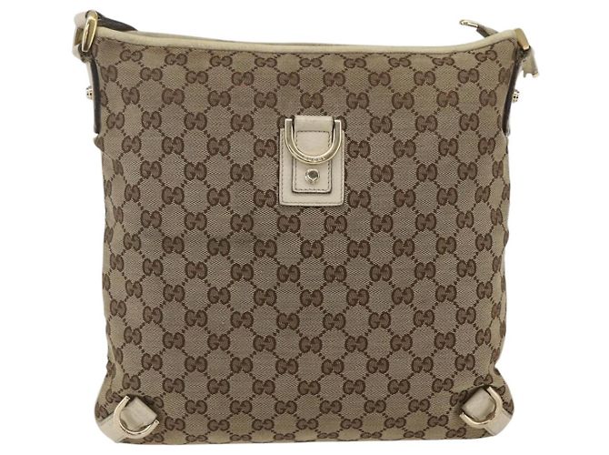 Borsa a Spalla GG Canvas Gucci Beige Oro 131326 Auth 168097 D'oro - vista 2