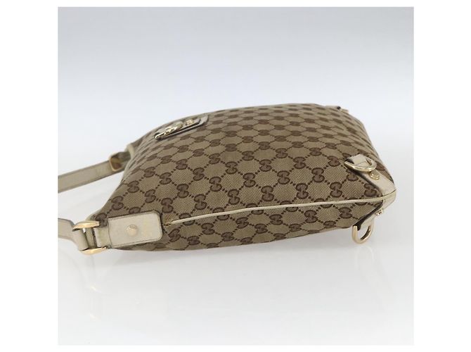Borsa a Spalla GG Canvas Gucci Beige Oro 131326 Auth 168097 D'oro - vista 4