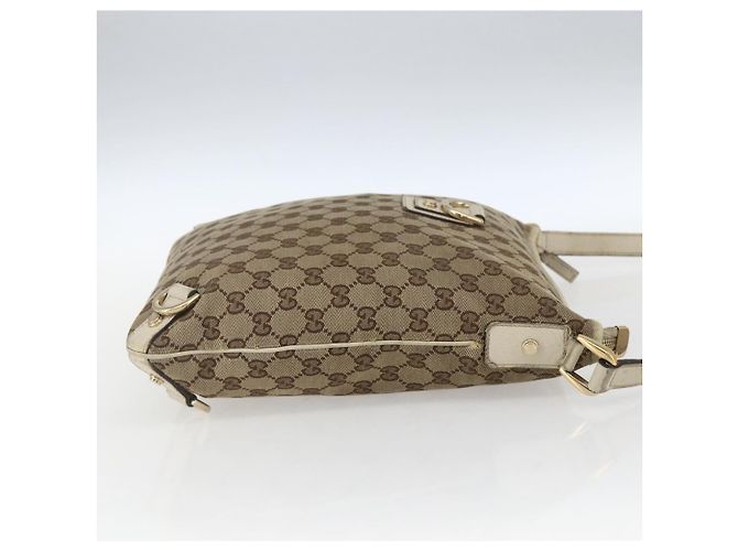 Borsa a Spalla GG Canvas Gucci Beige Oro 131326 Auth 168097 D'oro - vista 5
